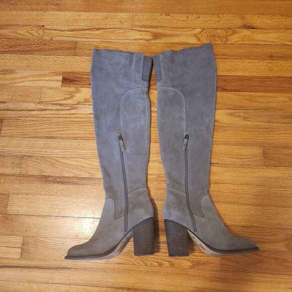 Kelsi Dagger Brooklyn Logan Gray Over The Knee Boot Size 8 Suede - Picture 1 of 5